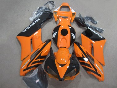 Custom 2004-2005 Black Orange Honda CBR1000RR Motorbike Fairing Kits