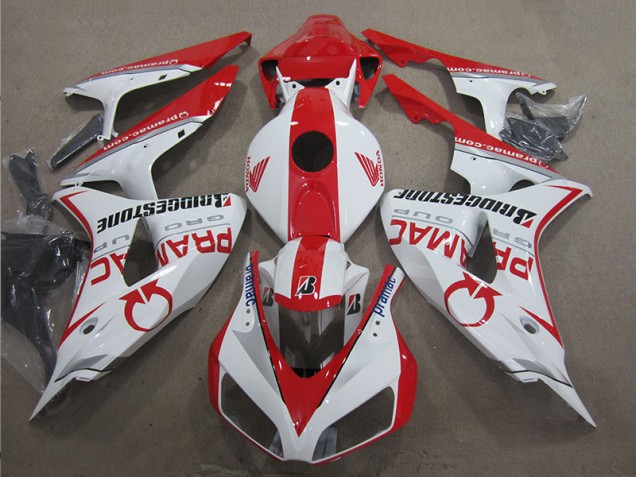 Custom 2006-2007 White Red PRAMAC Honda CBR1000RR Moto Fairings Custom 2006-2007 White Red PRAMAC Honda CBR1000RR Moto Fairings