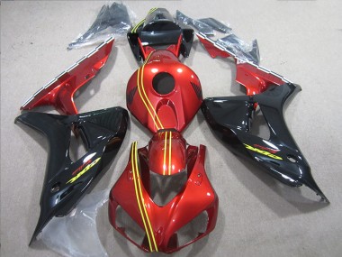 Aftermarket 2006-2007 Black Red Yellow Honda CBR1000RR Motorcycle Replacement Fairings