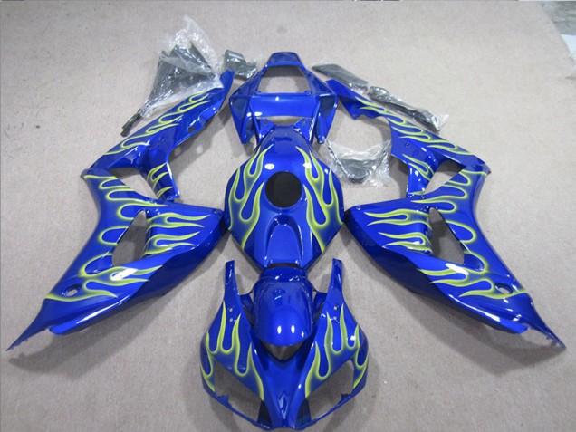 Custom 2006-2007 Blue Green Flame Honda CBR1000RR Motorcycle Fairings Custom 2006-2007 Blue Green Flame Honda CBR1000RR Motorcycle Fairings
