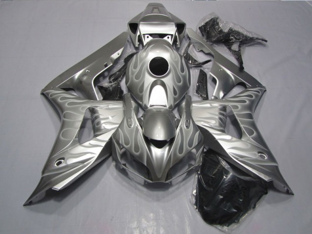 Custom 2006-2007 Silver Flame Honda CBR1000RR Bike Fairings Custom 2006-2007 Silver Flame Honda CBR1000RR Bike Fairings
