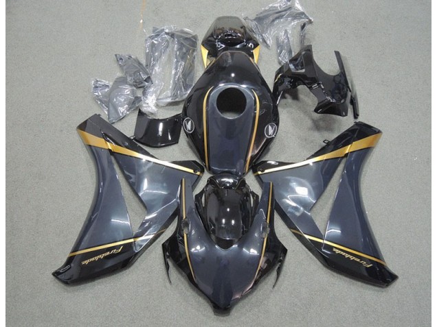 Custom 2008-2011 Black Gold Fireblade Honda CBR1000RR Motorbike Fairing Kits Custom 2008-2011 Black Gold Fireblade Honda CBR1000RR Motorbike Fairing Kits