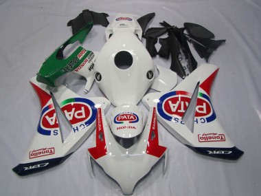 Custom 2008-2011 White Red PATA Honda CBR1000RR Motor Fairings