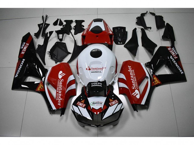 Custom 2012-2016 Black White Red Santander Honda CBR1000RR Moto Fairings Custom 2012-2016 Black White Red Santander Honda CBR1000RR Moto Fairings