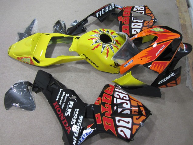 Custom 2003-2004 Yellow Black Repsol 46 Honda CBR600RR Bike Fairings Custom 2003-2004 Yellow Black Repsol 46 Honda CBR600RR Bike Fairings