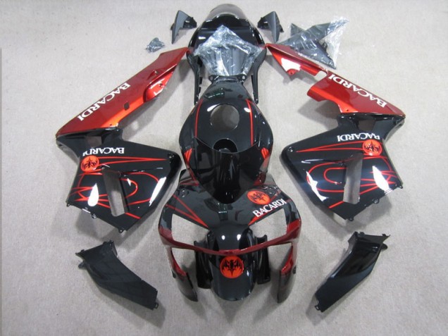 Aftermarket 2003-2004 Black Red RACARDI Honda CBR600RR Bike Fairing Kit