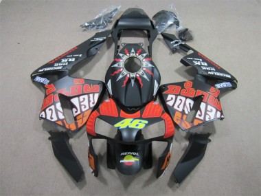 Custom 2003-2004 Black Red Repsol 46 Honda CBR600RR Motorcycle Bodywork