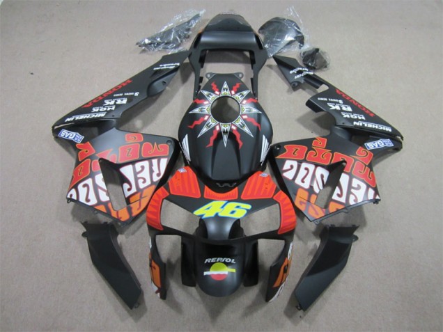 Custom 2003-2004 Black Red Repsol 46 Honda CBR600RR Motorcycle Bodywork Custom 2003-2004 Black Red Repsol 46 Honda CBR600RR Motorcycle Bodywork