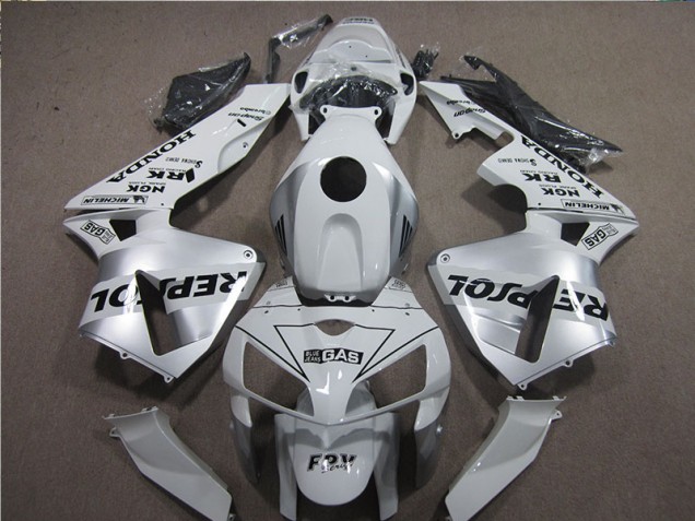 Custom 2005-2006 White Black Repsol Honda CBR600RR Motorcyle Fairings