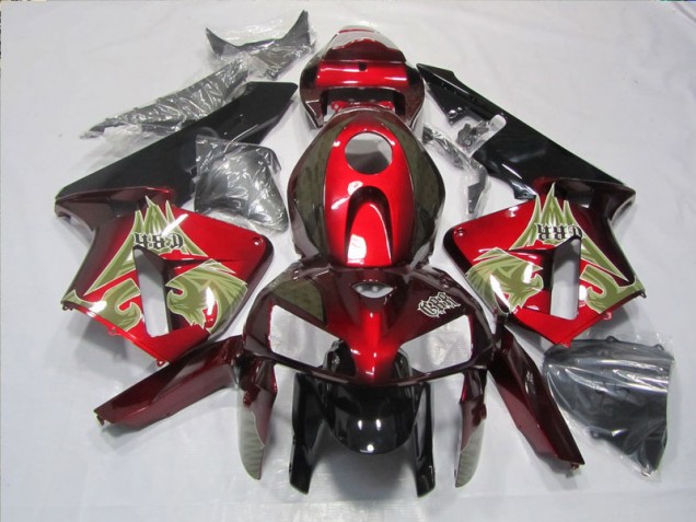 Custom 2005-2006 Black Red Honda CBR600RR Motorbike Fairings Custom 2005-2006 Black Red Honda CBR600RR Motorbike Fairings
