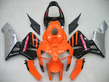 Custom 2005-2006 Orange Black Honda CBR600RR Motorcycle Fairing