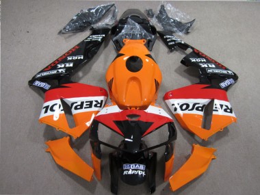 Custom 2005-2006 Orange Red Black Repsol Honda CBR600RR Motorbike Fairing Kits