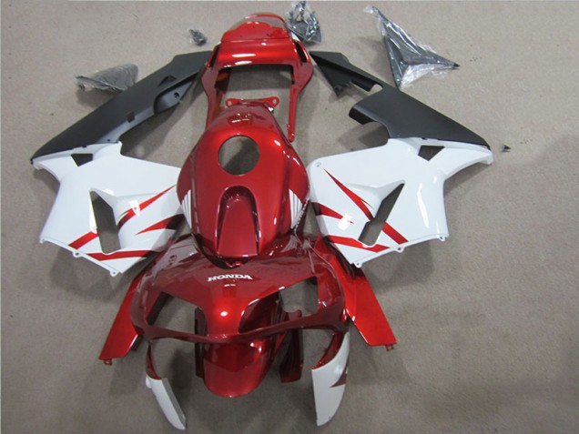 Custom 2005-2006 Red White Honda CBR600RR Motorcycle Fairings Custom 2005-2006 Red White Honda CBR600RR Motorcycle Fairings