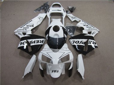 Custom 2005-2006 White Black Repsol Honda CBR600RR Motorcylce Fairings