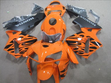 Aftermarket 2005-2006 Orange Black Honda CBR600RR Motorbike Fairings