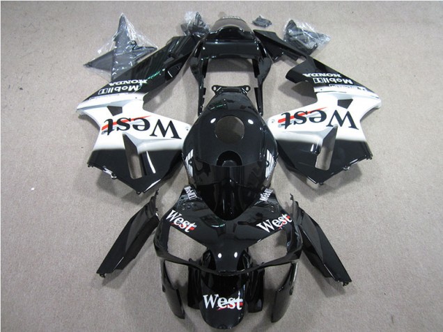 Custom 2005-2006 Black White West Honda CBR600RR Bike Fairing Custom 2005-2006 Black White West Honda CBR600RR Bike Fairing