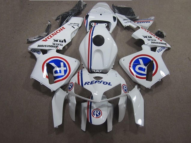 Custom 2005-2006 White Blue Repsol Honda CBR600RR Bike Fairing Kit Custom 2005-2006 White Blue Repsol Honda CBR600RR Bike Fairing Kit