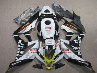 Custom 2007-2008 Black Red White DENSO Honda CBR600RR Replacement Motorcycle Fairings