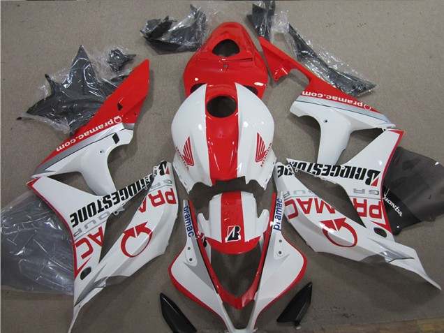 Custom 2007-2008 Red White Honda CBR600RR Motor Fairings Custom 2007-2008 Red White Honda CBR600RR Motor Fairings