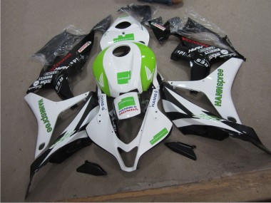 Aftermarket 2007-2008 White Green Hannspree Honda CBR600RR Bike Fairings