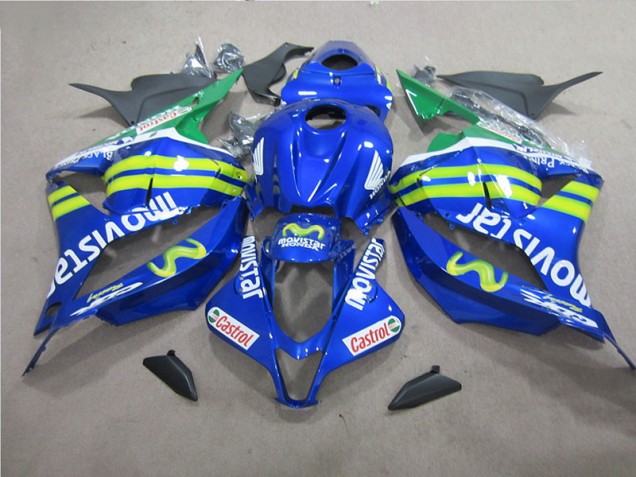 Custom 2009-2012 Blue White Movistar Honda CBR600RR Bike Fairings Custom 2009-2012 Blue White Movistar Honda CBR600RR Bike Fairings