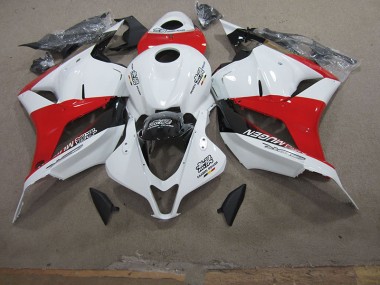 Custom 2009-2012 White Red Honda CBR600RR Motorcycle Fairing Kits