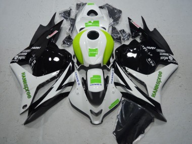 Custom 2009-2012 Black White Green Hannspree Honda CBR600RR Motorcycle Fairing Kit