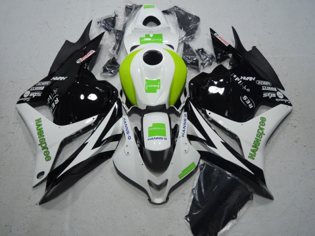 Custom 2009-2012 Black White Green Hannspree Honda CBR600RR Motorcycle Fairing Kit Custom 2009-2012 Black White Green Hannspree Honda CBR600RR Motorcycle Fairing Kit