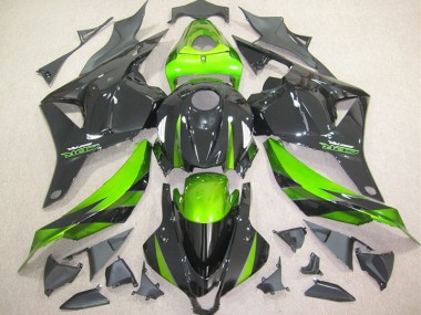 Custom 2009-2012 Black Green Honda CBR600RR Bike Fairing Kit