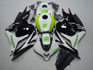 Custom 2009-2012 Black White Green Hannspree Honda CBR600RR Moto Fairings