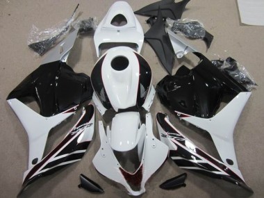 Custom 2009-2012 Black White Honda CBR600RR Motorcycle Fairings