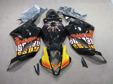 Custom 2009-2012 Black Yellow Honda CBR600RR Motorcycle Fairing