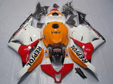 Custom 2009-2012 Orange Red White Repsol Honda CBR600RR Motorcycle Fairing Kit