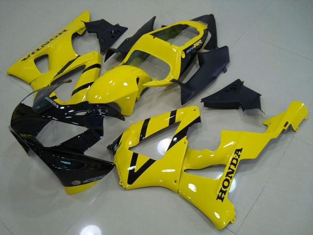 Aftermarket 2000-2001 Black Yellow Honda CBR900RR 929 Motor Fairings