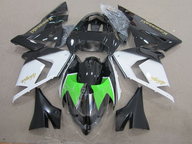 Custom 2003-2005 Black White Gold Ninja Kawasaki ZX10R Motorcycle Fairing Kit Custom 2003-2005 Black White Gold Ninja Kawasaki ZX10R Motorcycle Fairing Kit