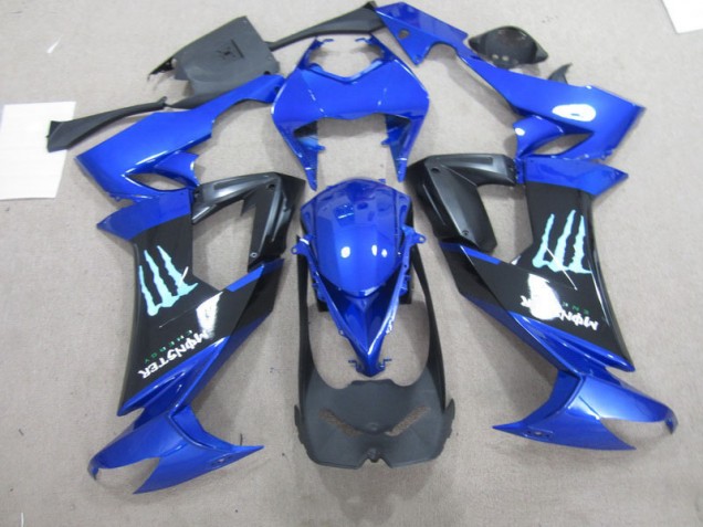 Custom 2008-2010 Black Blue Monster Kawasaki ZX10R Bike Fairing Custom 2008-2010 Black Blue Monster Kawasaki ZX10R Bike Fairing