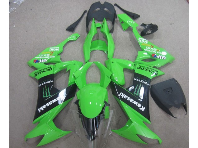 Custom 2008-2010 Green Black Monster Kawasaki ZX10R Motor Bike Fairings Custom 2008-2010 Green Black Monster Kawasaki ZX10R Motor Bike Fairings
