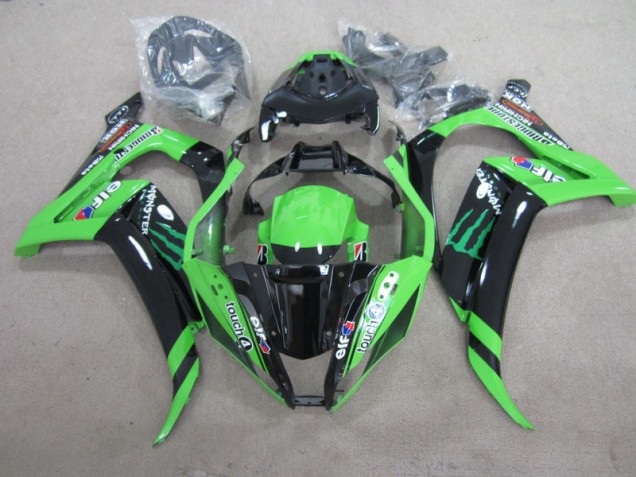 Custom 2011-2015 Black Green Touch4 Monster Kawasaki ZX10R Motorbike Fairing Kits Custom 2011-2015 Black Green Touch4 Monster Kawasaki ZX10R Motorbike Fairing Kits