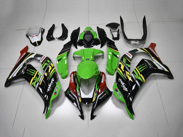 Custom 2016-2019 Green Black Red Ninja Monster Kawasaki ZX10R Motorbike Fairings Custom 2016-2019 Green Black Red Ninja Monster Kawasaki ZX10R Motorbike Fairings