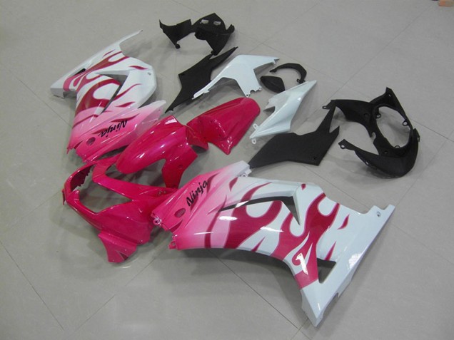 Aftermarket 2008-2012 Pink White Kawasaki ZX250R Bike Fairings