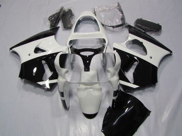 Custom 2000-2002 White Black Kawasaki ZX6R Bike Fairings Custom 2000-2002 White Black Kawasaki ZX6R Bike Fairings