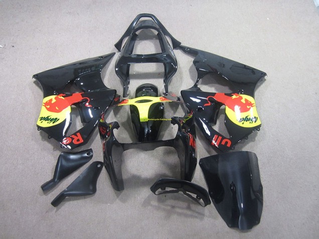 Custom 2000-2002 Black Yellow Red Bull Ninja Kawasaki ZX6R Motorcycle Replacement Fairings