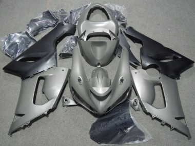 Custom 2005-2006 Grey Black Kawasaki ZX6R Motorcycle Bodywork