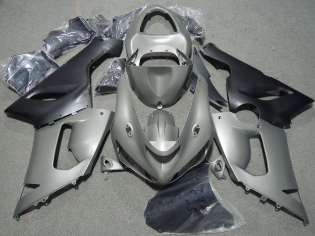 Custom 2005-2006 Grey Black Kawasaki ZX6R Motorcycle Bodywork Custom 2005-2006 Grey Black Kawasaki ZX6R Motorcycle Bodywork
