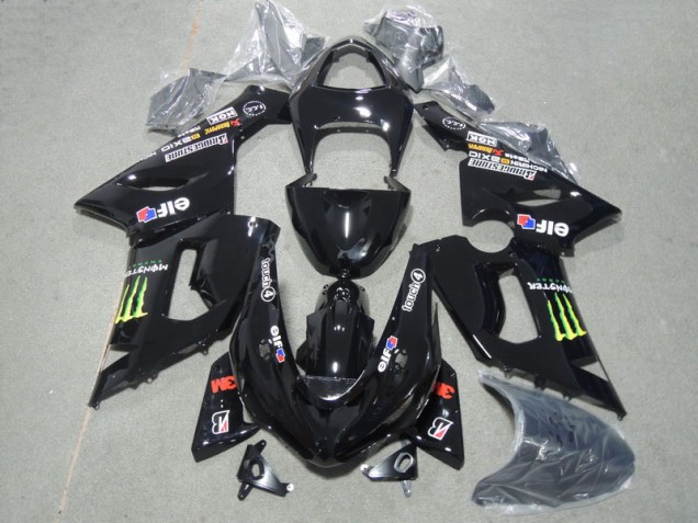 Aftermarket 2005-2006 Black 3M Touch4 Monster Kawasaki ZX6R Motorcyle Fairings