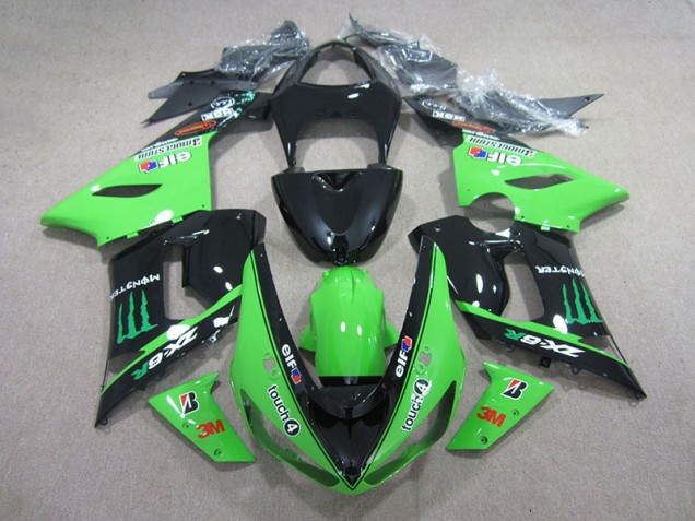 Custom 2005-2006 Black Green 3M Touch4 Monster Kawasaki ZX6R Motorbike Fairing Custom 2005-2006 Black Green 3M Touch4 Monster Kawasaki ZX6R Motorbike Fairing