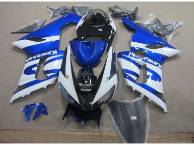 Aftermarket 2005-2006 Blue White Kawasaki ZX6R Replacement Motorcycle Fairings