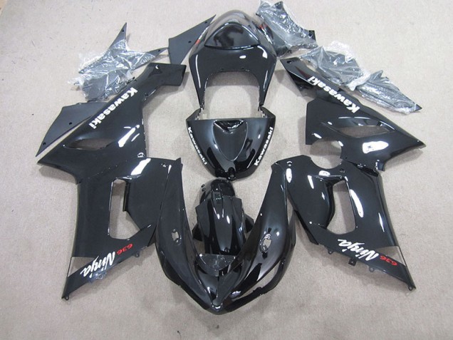Custom 2005-2006 Black Ninja 636 Kawasaki ZX6R Motorcycle Bodywork Custom 2005-2006 Black Ninja 636 Kawasaki ZX6R Motorcycle Bodywork