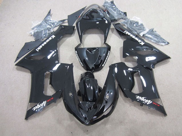 Aftermarket 2005-2006 Black Ninja 636 Kawasaki ZX6R Motorcycle Bodywork