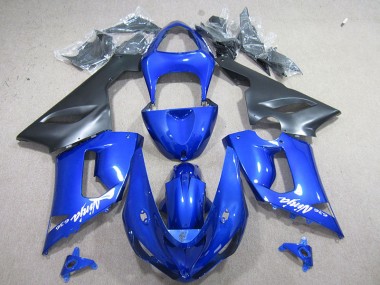 Aftermarket 2005-2006 Blue White Ninja 636 Kawasaki ZX6R Motorcyle Fairings